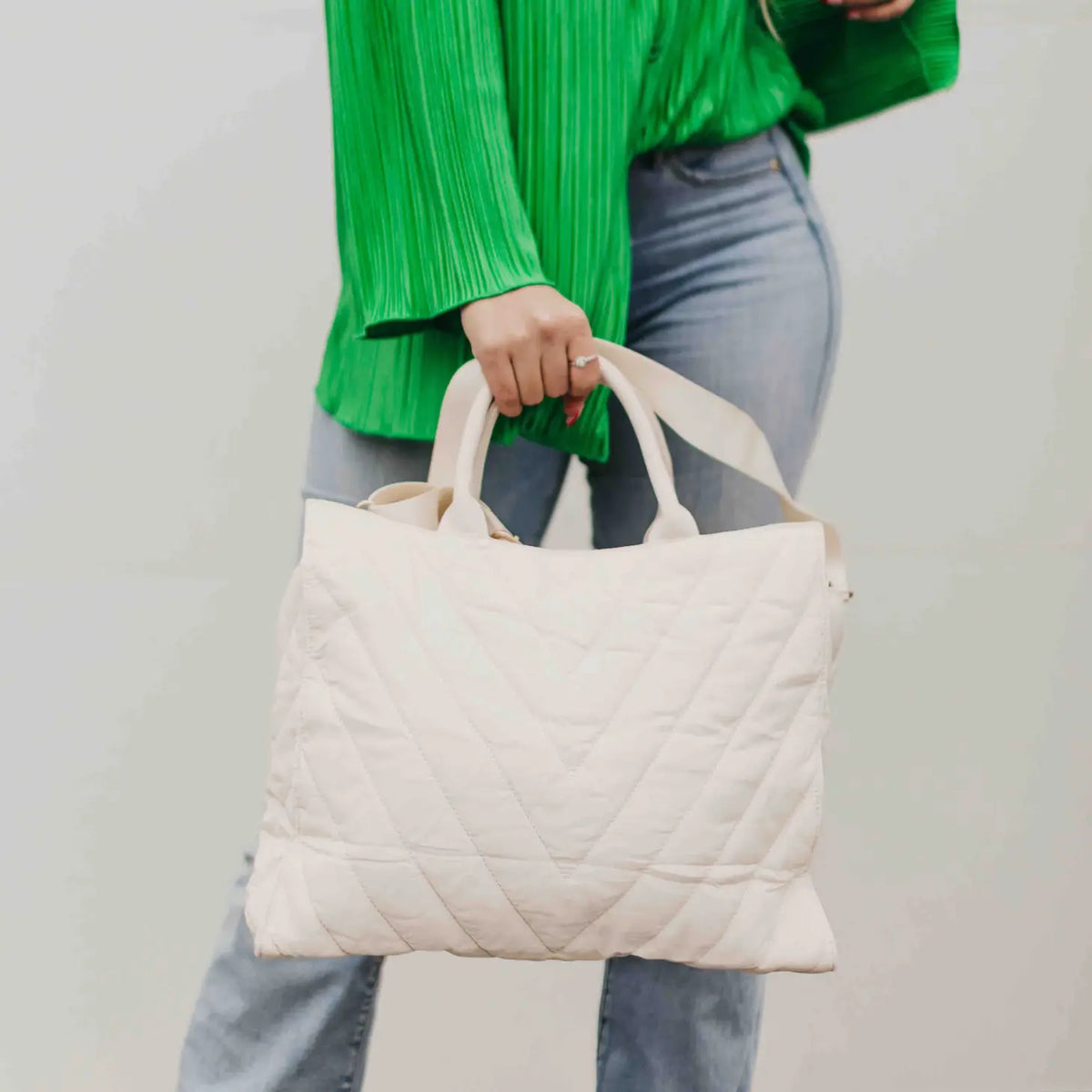Zara quilted tote shop bag
