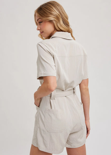 All About Business Romper - Beige
