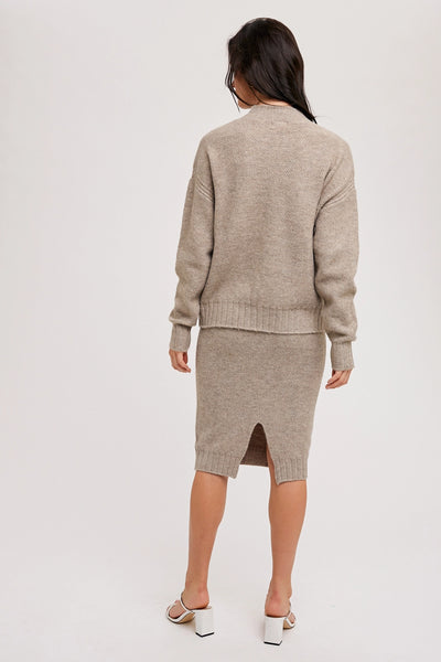 Mock Neck Pullover - Mushroom