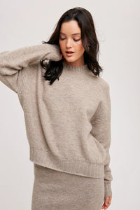 Mock Neck Pullover - Mushroom