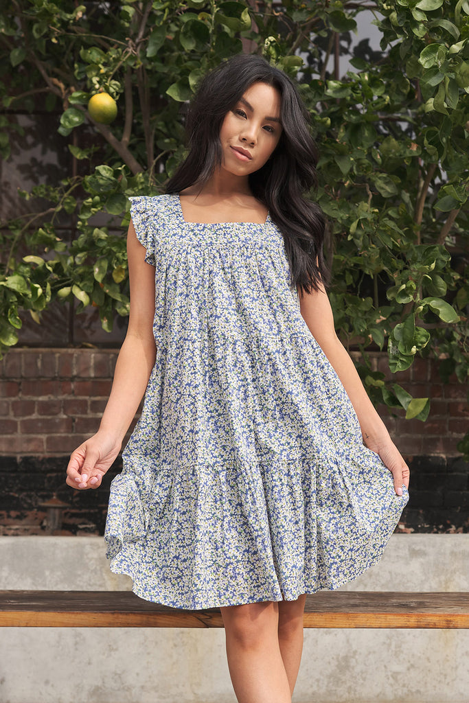 mini tiered dress Sweet Pea Floral Print Tiered Mini Dress – HUDSON HOUSE BOUTIQUE
