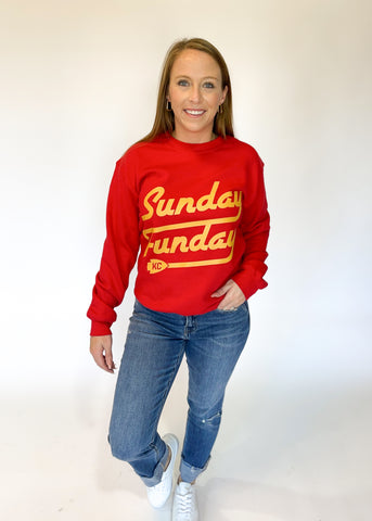 Sunday Funday Chiefs Sweatshirt - Red