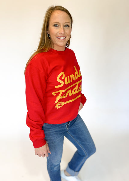 Sunday Funday Chiefs Sweatshirt - Red