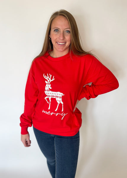 Merry All The Way Long Sleeve - Red
