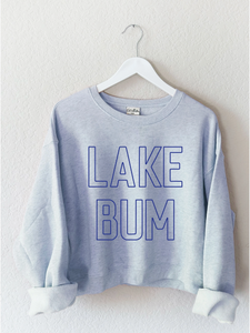 Lake Bum Crop Sweatshirt - Light Blue