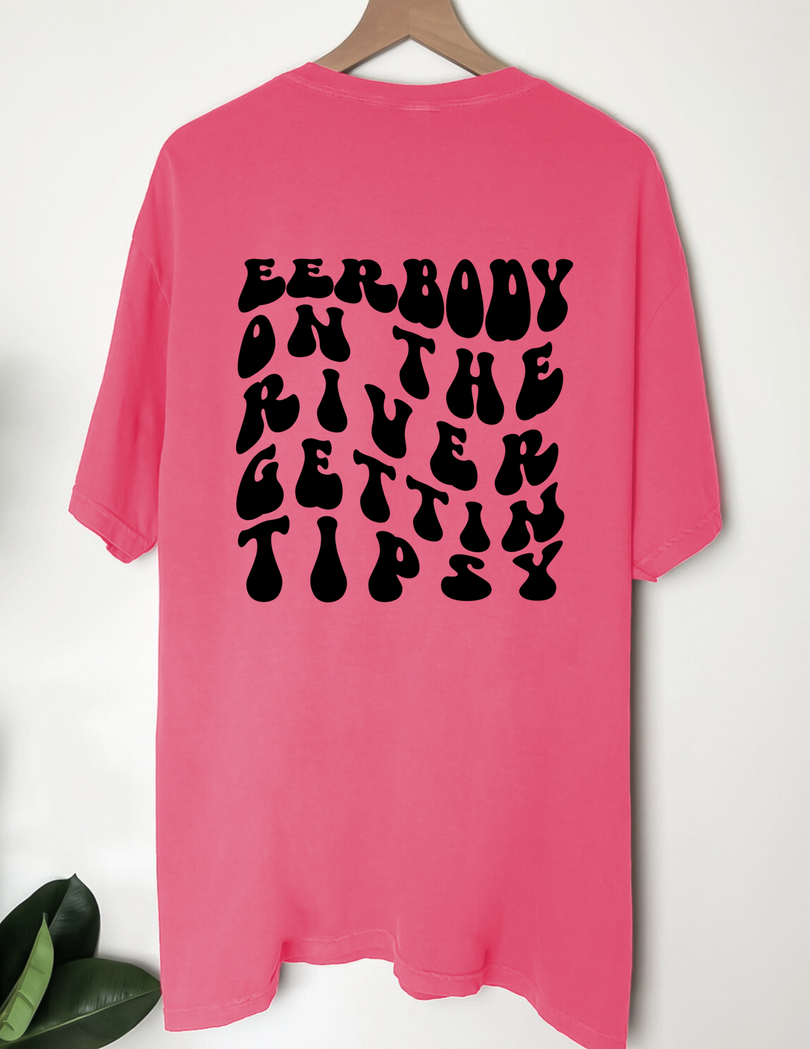ERRBODY ON THE RIVER GETTIN TIPSY Comfort Color Tee - Crunchberry