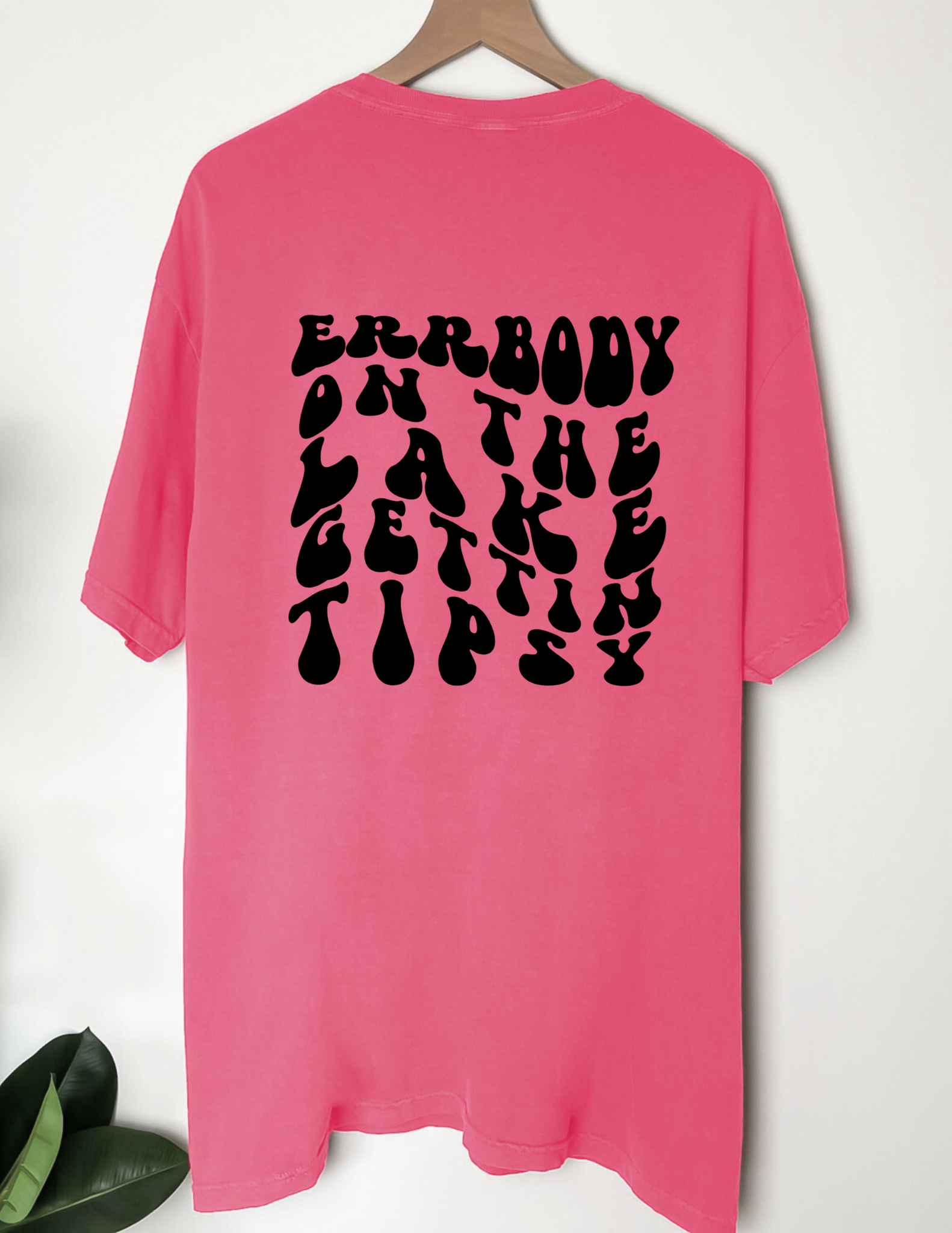 ERRBODY ON THE LAKE GETTIN TIPSY Comfort Color Tee - Crunchberry
