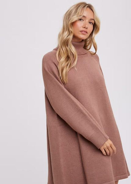 Arrianne Turtleneck Sweater Dress - Latte