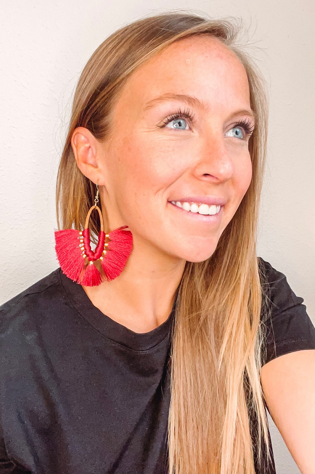 High Expectations Red Tassel Earrings - HUDSON HOUSE BOUTIQUE