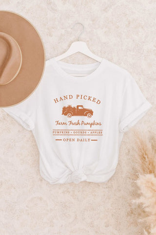 Hand Picked Pumpkins Tee - White - HUDSON HOUSE BOUTIQUE