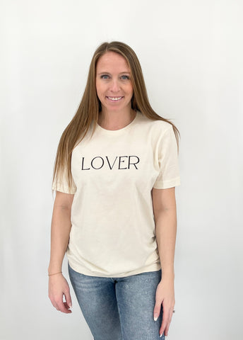 LOVER Graphic Tee - Natural