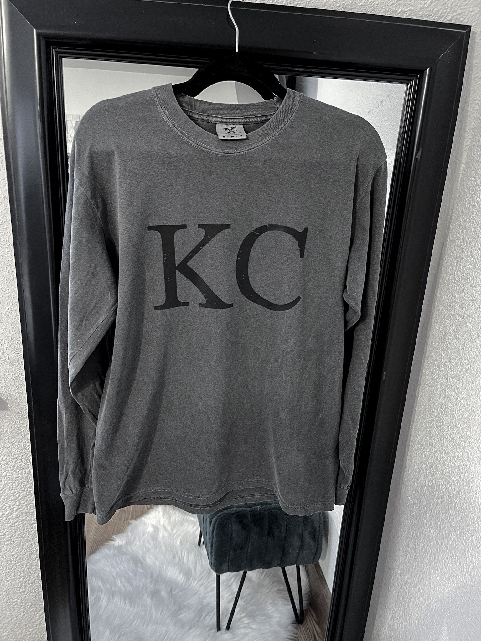 Distressed KC Long Sleeve - Pepper