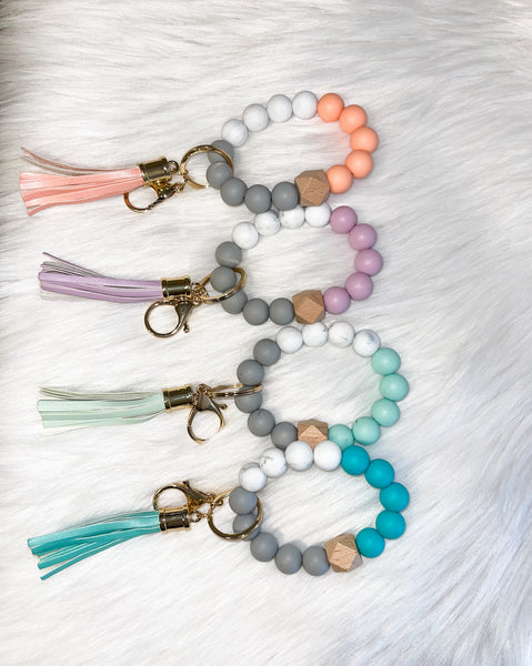 Silicone Bead Keychain Wrislet