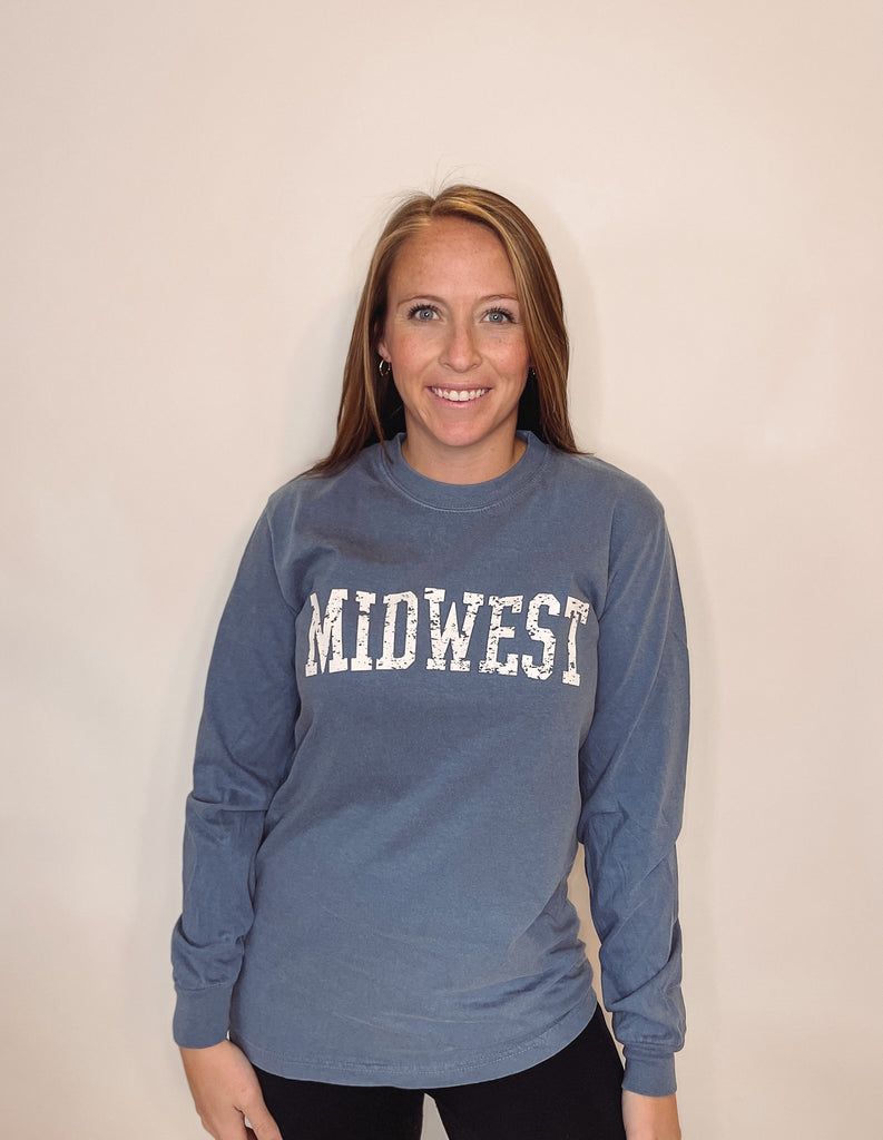 Midwest Comfort Colors Long Sleeve - Blue Jean Medium