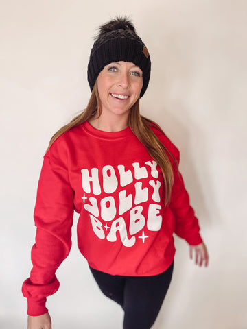 Holly Jolly Babe Sweatshirt - Red