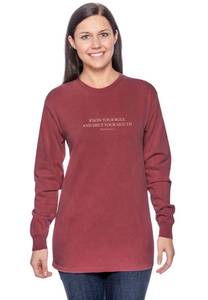 Know Your Role Tee - Crimson Long Sleeve